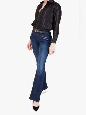 NWT Mother The Slant Pocket Drama High Rise Flare Jeans Size 25